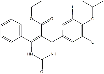 ethyl 4-(3-iodo-4-isopropoxy-5-methoxyphenyl)-2-oxo-6-phenyl-1,2,3,4-tetrahydro-5-pyrimidinecarboxylate Struktur