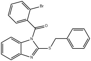 benzyl 1-(2-bromobenzoyl)-1H-benzimidazol-2-yl sulfide Struktur