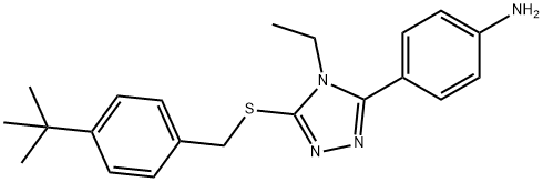 4-{5-[(4-tert-butylbenzyl)sulfanyl]-4-ethyl-4H-1,2,4-triazol-3-yl}aniline Struktur