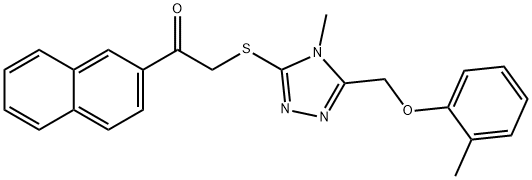 2-({4-methyl-5-[(2-methylphenoxy)methyl]-4H-1,2,4-triazol-3-yl}sulfanyl)-1-(2-naphthyl)ethanone Struktur