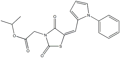 isopropyl {2,4-dioxo-5-[(1-phenyl-1H-pyrrol-2-yl)methylene]-1,3-thiazolidin-3-yl}acetate Struktur