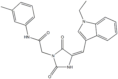 2-{4-[(1-ethyl-1H-indol-3-yl)methylene]-2,5-dioxo-1-imidazolidinyl}-N-(3-methylphenyl)acetamide Struktur