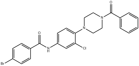 N-[4-(4-benzoyl-1-piperazinyl)-3-chlorophenyl]-4-bromobenzamide Struktur