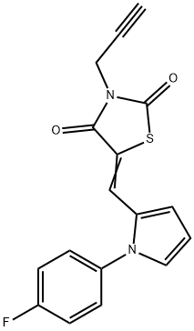 5-{[1-(4-fluorophenyl)-1H-pyrrol-2-yl]methylene}-3-prop-2-ynyl-1,3-thiazolidine-2,4-dione Struktur