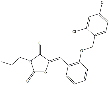 5-{2-[(2,4-dichlorobenzyl)oxy]benzylidene}-3-propyl-2-thioxo-1,3-thiazolidin-4-one Struktur