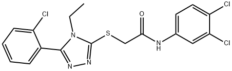 2-{[5-(2-chlorophenyl)-4-ethyl-4H-1,2,4-triazol-3-yl]sulfanyl}-N-(3,4-dichlorophenyl)acetamide Struktur