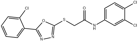 2-{[5-(2-chlorophenyl)-1,3,4-oxadiazol-2-yl]sulfanyl}-N-(3,4-dichlorophenyl)acetamide Struktur