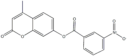 4-methyl-2-oxo-2H-chromen-7-yl 3-nitrobenzoate Struktur