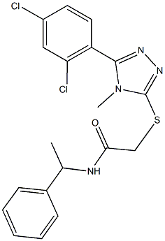 2-{[5-(2,4-dichlorophenyl)-4-methyl-4H-1,2,4-triazol-3-yl]sulfanyl}-N-(1-phenylethyl)acetamide Struktur