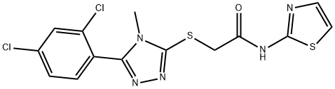 2-{[5-(2,4-dichlorophenyl)-4-methyl-4H-1,2,4-triazol-3-yl]sulfanyl}-N-(1,3-thiazol-2-yl)acetamide Struktur