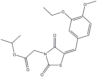 isopropyl [5-(3-ethoxy-4-methoxybenzylidene)-2,4-dioxo-1,3-thiazolidin-3-yl]acetate Struktur