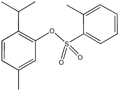 2-isopropyl-5-methylphenyl 2-methylbenzenesulfonate Struktur