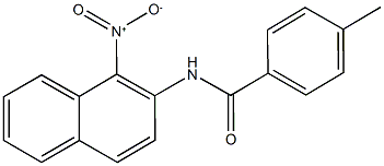 N-{1-nitro-2-naphthyl}-4-methylbenzamide Struktur