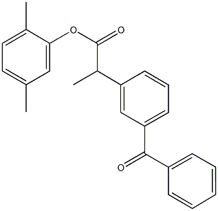 2,5-dimethylphenyl 2-(3-benzoylphenyl)propanoate Struktur