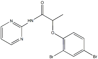 2-(2,4-dibromophenoxy)-N-(2-pyrimidinyl)propanamide Struktur