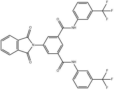 5-(1,3-dioxo-1,3-dihydro-2H-isoindol-2-yl)-N~1~,N~3~-bis[3-(trifluoromethyl)phenyl]isophthalamide Struktur