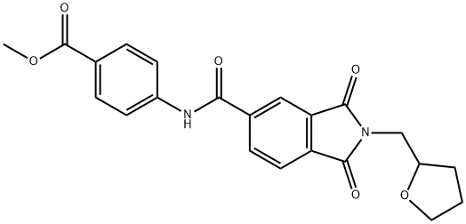 methyl 4-({[1,3-dioxo-2-(tetrahydro-2-furanylmethyl)-2,3-dihydro-1H-isoindol-5-yl]carbonyl}amino)benzoate Struktur