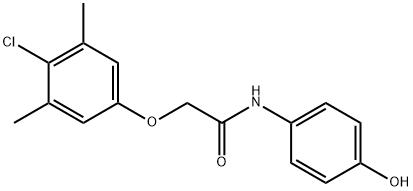 2-(4-chloro-3,5-dimethylphenoxy)-N-(4-hydroxyphenyl)acetamide Struktur