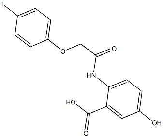 5-hydroxy-2-{[(4-iodophenoxy)acetyl]amino}benzoic acid Struktur