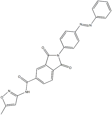 N-(5-methyl-3-isoxazolyl)-1,3-dioxo-2-[4-(phenyldiazenyl)phenyl]-5-isoindolinecarboxamide Struktur