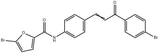 5-bromo-N-{4-[3-(4-bromophenyl)-3-oxo-1-propenyl]phenyl}-2-furamide Struktur