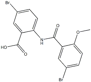 5-bromo-2-[(5-bromo-2-methoxybenzoyl)amino]benzoic acid Struktur