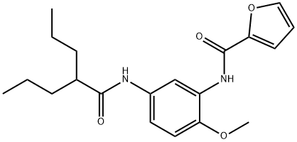 N-{2-methoxy-5-[(2-propylpentanoyl)amino]phenyl}-2-furamide Struktur