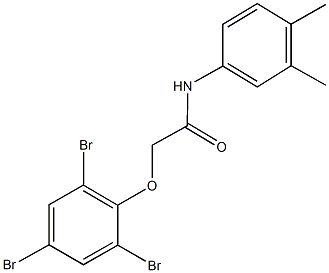 N-(3,4-dimethylphenyl)-2-(2,4,6-tribromophenoxy)acetamide Struktur