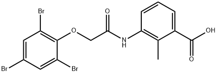 2-methyl-3-{[(2,4,6-tribromophenoxy)acetyl]amino}benzoic acid Struktur