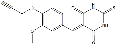 5-[3-methoxy-4-(prop-2-ynyloxy)benzylidene]-2-thioxodihydropyrimidine-4,6(1H,5H)-dione Struktur