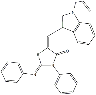 5-[(1-allyl-1H-indol-3-yl)methylene]-3-phenyl-2-(phenylimino)-1,3-thiazolidin-4-one Struktur