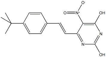 6-[2-(4-tert-butylphenyl)vinyl]-5-nitro-2,4-pyrimidinediol Struktur