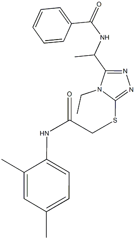 N-[1-(5-{[2-(2,4-dimethylanilino)-2-oxoethyl]sulfanyl}-4-ethyl-4H-1,2,4-triazol-3-yl)ethyl]benzamide Struktur