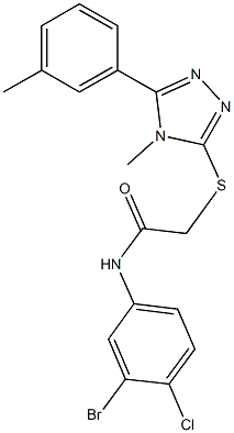 N-(3-bromo-4-chlorophenyl)-2-{[4-methyl-5-(3-methylphenyl)-4H-1,2,4-triazol-3-yl]sulfanyl}acetamide Struktur