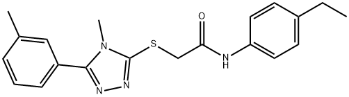 N-(4-ethylphenyl)-2-{[4-methyl-5-(3-methylphenyl)-4H-1,2,4-triazol-3-yl]sulfanyl}acetamide Struktur