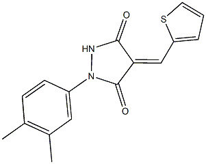 1-(3,4-dimethylphenyl)-4-(2-thienylmethylene)-3,5-pyrazolidinedione Struktur