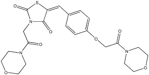 5-{4-[2-(4-morpholinyl)-2-oxoethoxy]benzylidene}-3-[2-(4-morpholinyl)-2-oxoethyl]-1,3-thiazolidine-2,4-dione Struktur