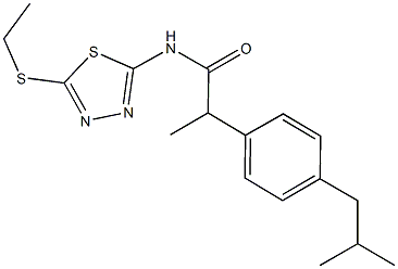 N-[5-(ethylsulfanyl)-1,3,4-thiadiazol-2-yl]-2-(4-isobutylphenyl)propanamide Struktur