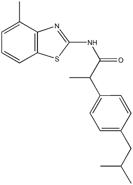 2-(4-isobutylphenyl)-N-(4-methyl-1,3-benzothiazol-2-yl)propanamide Struktur