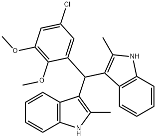 3-[(5-chloro-2,3-dimethoxyphenyl)(2-methyl-1H-indol-3-yl)methyl]-2-methyl-1H-indole Struktur