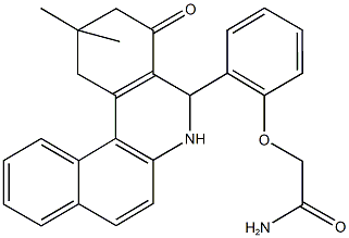 2-[2-(2,2-dimethyl-4-oxo-1,2,3,4,5,6-hexahydrobenzo[a]phenanthridin-5-yl)phenoxy]acetamide Struktur