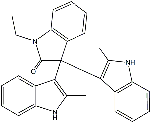 3,3-bis(2-methyl-1H-indol-3-yl)-1-ethyl-1,3-dihydro-2H-indol-2-one Struktur