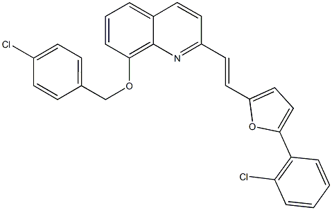 8-[(4-chlorobenzyl)oxy]-2-{2-[5-(2-chlorophenyl)-2-furyl]vinyl}quinoline Struktur