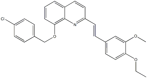 8-[(4-chlorobenzyl)oxy]-2-[2-(4-ethoxy-3-methoxyphenyl)vinyl]quinoline Struktur