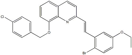 2-[2-(2-bromo-5-ethoxyphenyl)vinyl]-8-[(4-chlorobenzyl)oxy]quinoline Struktur