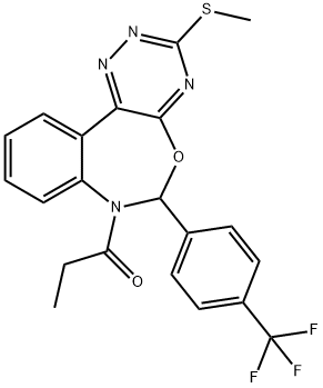 methyl 7-propionyl-6-[4-(trifluoromethyl)phenyl]-6,7-dihydro[1,2,4]triazino[5,6-d][3,1]benzoxazepin-3-yl sulfide Struktur