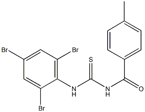 N-(4-methylbenzoyl)-N'-(2,4,6-tribromophenyl)thiourea Struktur