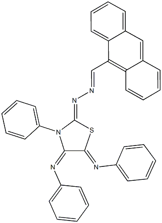 9-anthracenecarbaldehyde [3-phenyl-4,5-bis(phenylimino)-1,3-thiazolidin-2-ylidene]hydrazone Struktur