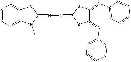 3-methyl-1,3-benzothiazol-2(3H)-one [4,5-bis(phenylimino)-1,3-dithiolan-2-ylidene]hydrazone Struktur