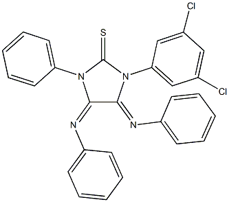 1-(3,5-dichlorophenyl)-3-phenyl-4,5-bis(phenylimino)-2-imidazolidinethione Struktur